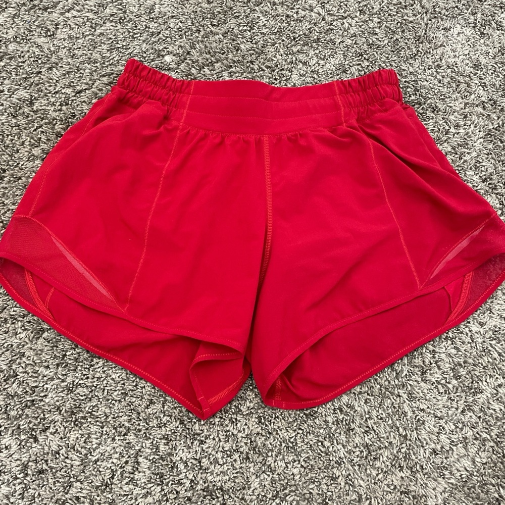 Lululemon Athletica Vibrant Red Athletic Shorts